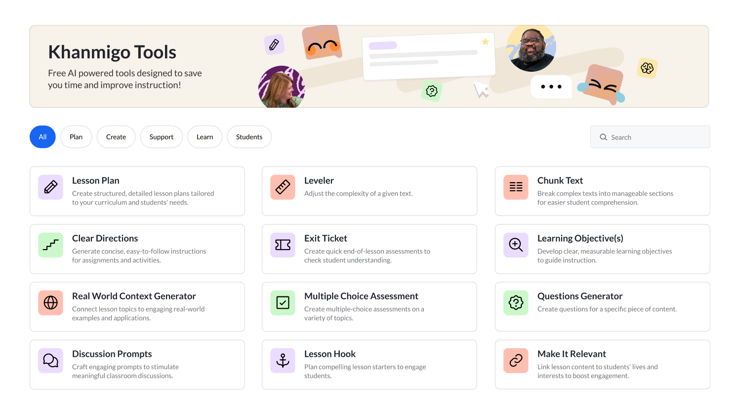 Khanmigo AI tools for teachers including lesson plans and exit tickets