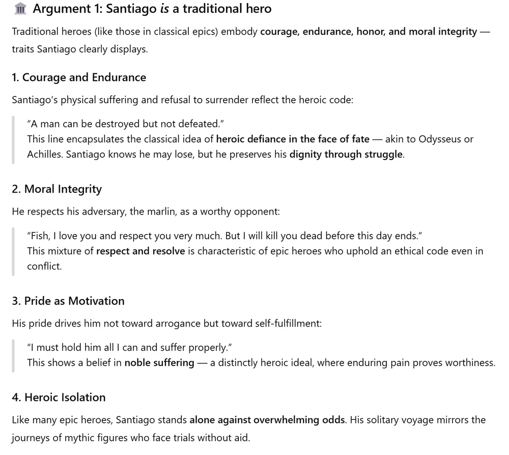 ChatGPT 论证圣地亚哥不是传统英雄的理由